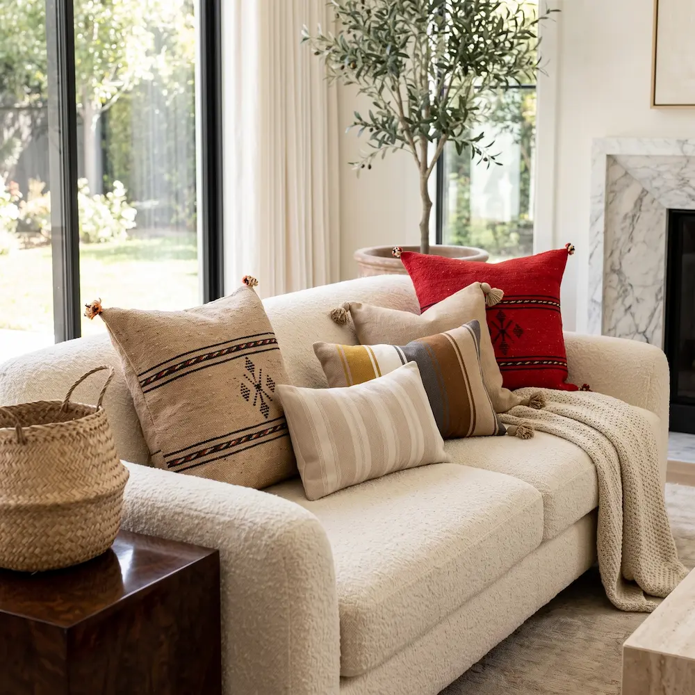 Coussins marocains en coton sur mesure