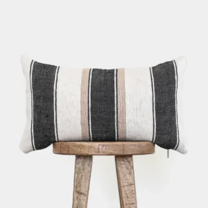 Housse De Coussin Blanc Et Noir Rayer