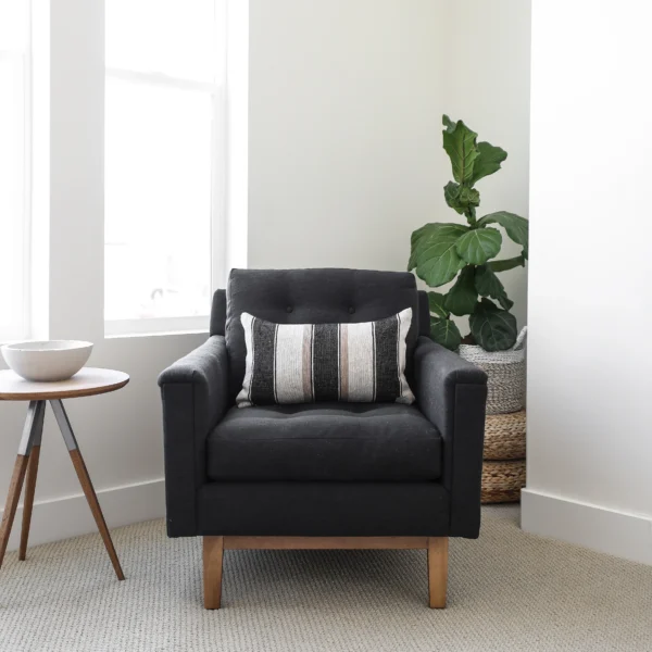 Housse De Coussin Blanc Et Noir Rayer – Image 4