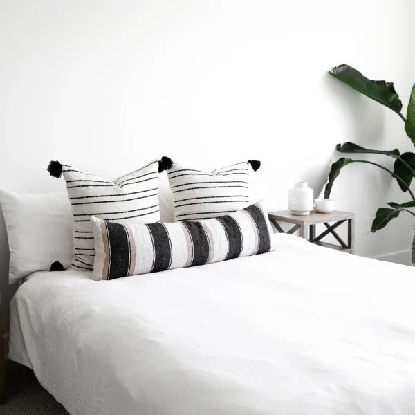 Housse De Coussin Blanc Et Noir Rayer – Image 8