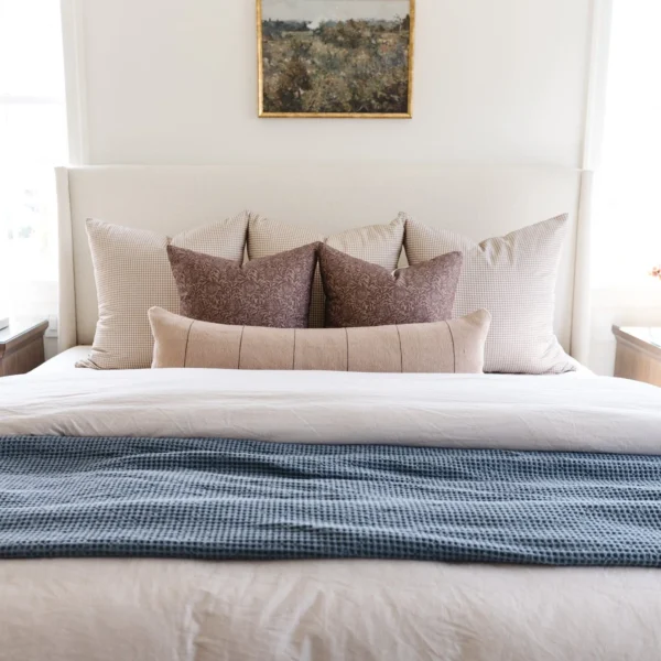 Housse De Coussin Beige Avec Lignes Marron – Image 3
