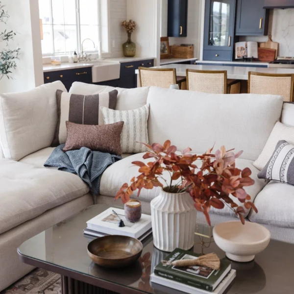 Housse De Coussin Blanc Et Gris Rayer – Image 4
