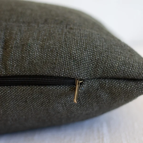 Housse De Coussin Vert Olive Foncé – Image 2