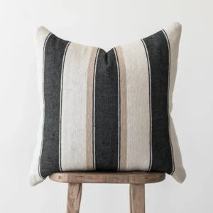 Housse De Coussin Blanc Et Noir Rayer