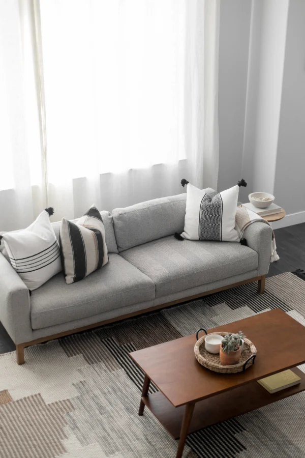 Housse De Coussin Blanc Et Noir Rayer – Image 6