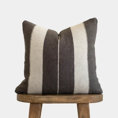 Housse De Coussin Blanc Et Gris Rayer