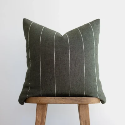 Housse De Coussin Vert Foncé Rayer