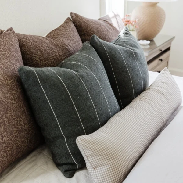 Housse De Coussin Vert Foncé Rayer – Image 4