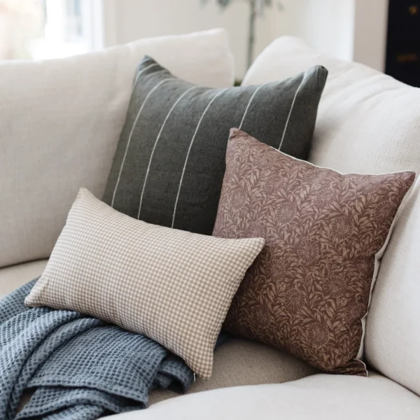 Housse De Coussin Vert Foncé Rayer – Image 3