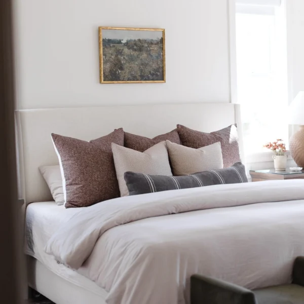 Housse De Coussin Artisanale Gris Avec Lignes Crème – Image 6