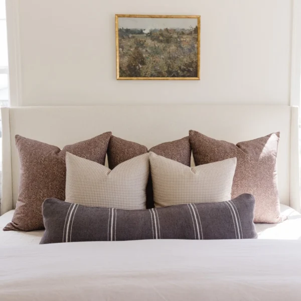 Housse De Coussin Artisanale Gris Avec Lignes Crème – Image 4