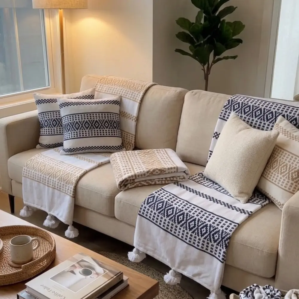 Plaid brodé Coussin Atlas